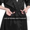 Beaupretty Black SPA Salon Gown for Women Stylish Hairdressing Robe Comfortable Beauty Center Costume Multi-functional Bathrobe for Daily Use view 3