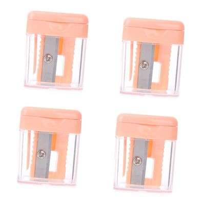 NIYANGLE 4Pcs Eyeliner and Brow Pencil Sharpener Cover Single Hole Cosmetic Tool for Women Sturdy and Rust-Resistant Makeup Sharpener Random Color