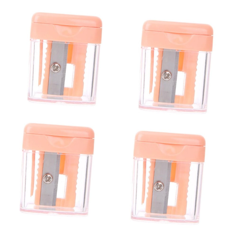 NIYANGLE 4Pcs Eyeliner and Brow Pencil Sharpener Cover Single Hole Cosmetic Tool for Women Sturdy and Rust-Resistant Makeup Sharpener Random Color
