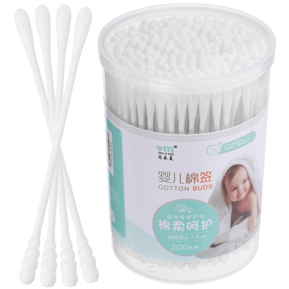 EPIGEIST 200pcs Cotton Swabs Different Heads Care Buds for Makeup Tool Safe Ear Cleaning Essential Newborn Care