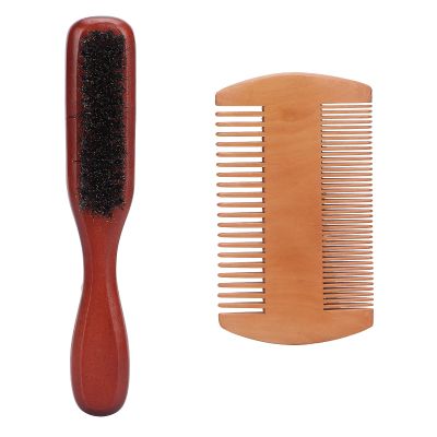 Beard Brush For Men, Soft Beard Comb Brush Set with Storage Bag For Mens Grooming