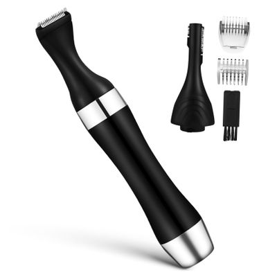 FRCOLOR Electric Eyebrow Trimmer with Replaceable Heads Removal for Women and Men Painless Facial Razor for Eyebrows Nose and Lip Hair Ergonomic Grip Design