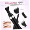 FRCOLOR Electric Eyebrow Trimmer with Replaceable Heads Removal for Women and Men Painless Facial Razor for Eyebrows Nose and Lip Hair Ergonomic Grip Design view 2