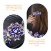 DECORNIJIA Rhinestones Hair Clip Set of 2 Elegant Spring Hair Barrettes for Women Crystal Ponytail Holders for Girls view 4