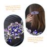 OFFIGAM Rhinestones Hair Clip Elegant Spring Hair Barrettes for Women 2-Piece Set Crystal Ponytail Holders for Weddings and Parties view 3
