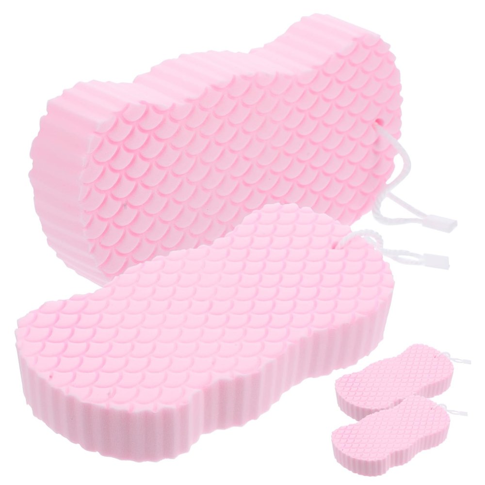 PENIKOKO 4Pcs Kids Bath Sponge Set Lightweight Body Scrubbing Sponges for Baby Shower Gentle Cleaning Tools for Infants Suitable for Children