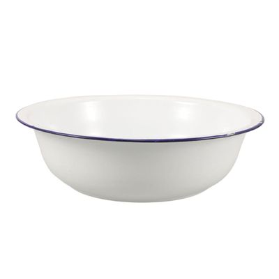 Beaupretty Portable Vintage Enamel Foot Bath Tub Enamel Wash Basin for Soaking Feet Retro Design White Enamelware Bowl for Home Relaxation and Laundry
