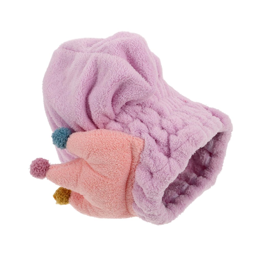 Ipetboom Boy Girl's Cute Cartoon Coral Fleece Hair Drying Cap Super Absorbent Towel Wrap for Wet Hair Fun Crown Design for Boy Girl Easy to Use and Quick-Drying Wrap