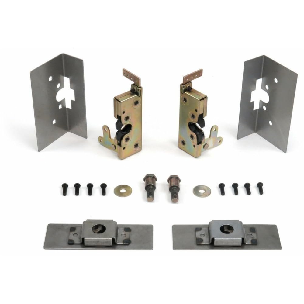 AEDNX for FF350 1947-1950,for F350-24 1951-1954 & -27 1951-1954,for FC300 1947-1950 Truck Large Door Latches + Install Kit Hot Rod Body Trim Zinc Plated 2-Latch Brackets 1CTLBCDLIKHRBT