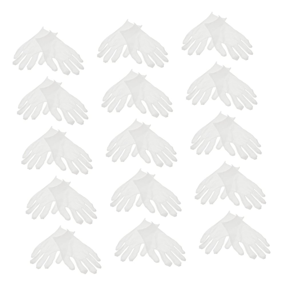 BATHVEVE 15Pairs White Cotton Gloves for Moisturizing Dry Skin Overnight Care for Treatment and Spa Use Comfortable Hand Protection for Women