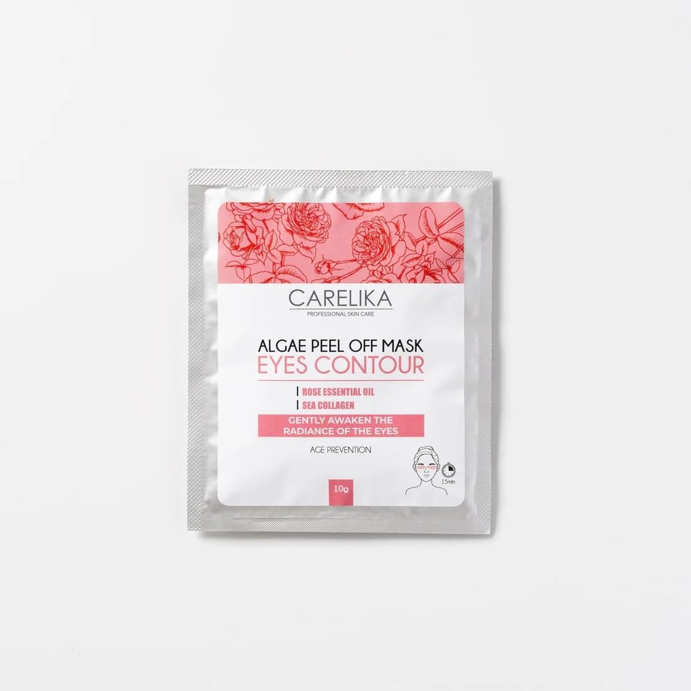 CARELIKA Algae Peel Off Under Eye Mask 10g Marine Collagen & Rose Oil Reduces Dark Circles & Puffiness Hydrating & Firming Eye Contour Treatment
