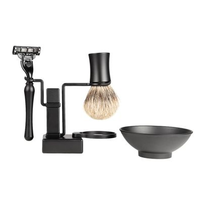 CALLARON 2pcs Shaving Brush Stand Set Metal Razor Holder Bowl Wet Shaving Kit Shave Brush and Bowl for Men
