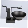 CALLARON 2pcs Shaving Brush Stand Set Metal Razor Holder Bowl Wet Shaving Kit Shave Brush and Bowl for Men view 3