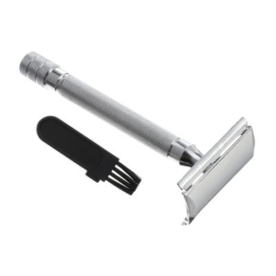 Healvian Metal Safety Razor Brush Manual Double Edge Shaving Razor for Men and Reusable Beard Shaver