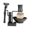 PartyKindom 2pcs Metal Shaving Brush Holder Bowl Razor Stand Set Wet Shaving Kit Shave Brush Stand Beard view 2