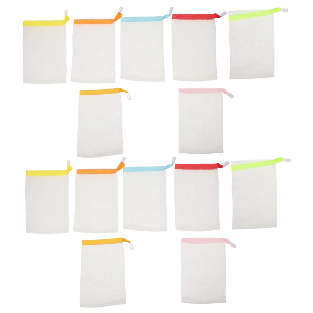 WOFASHPURET 20pcs Bubble Net Soap Pouches for Bath Practical Easy Storage for Handmade Facial Cosmetic Fruit Soap Random Color