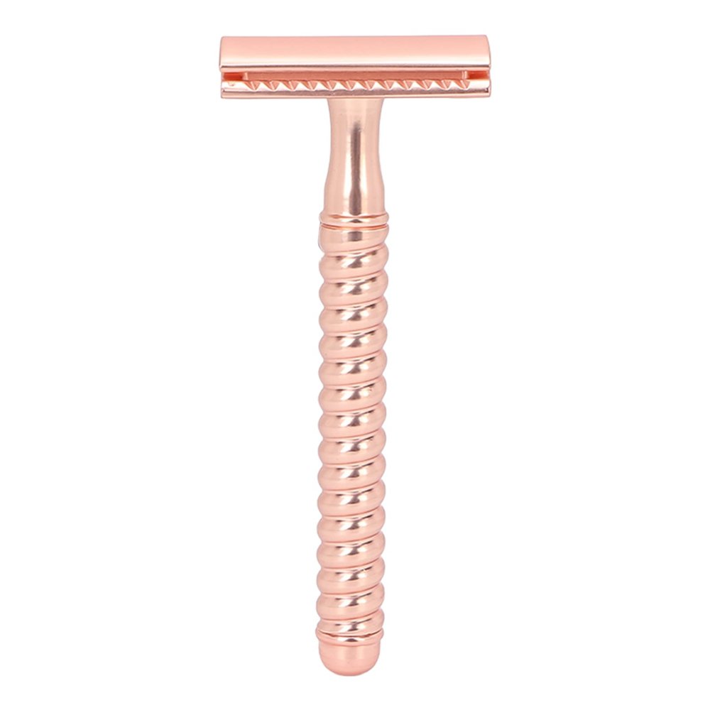 Double Side Smooth Shaver | Antislip Zinc Alloy Handle | Washable Body for Men/Women | Gentle & Neat Shave | Ergonomic Design (Copper)