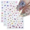 3D Self-Adhesive Spring Color Flower Design Nail Decals Nail Art Stickers Nail Decals Stickers (3 Sheets) view 1