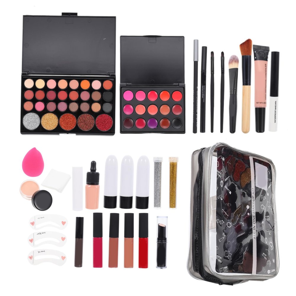 Gogogmee 1set Essential Makeup Supplies One Kit for Women Brush Eyeshadow Palette