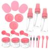 DECORNIJIA 1Set DIY Facial Care Tools Set Medium Sized Reusable Mask Mixing Bowls Applicators Measuring Spoons Pink for Routine view 1