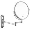8-Inch Wall-Mounted Vanity Mirror, Double-Sided 7X Magnification, Extending & Folding Shaving Mirror for Bathroom, Black MYTVQRVK(8 inch) view 2