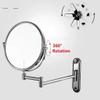8-Inch Wall-Mounted Vanity Mirror, Double-Sided 7X Magnification, Extending & Folding Shaving Mirror for Bathroom, Black MYTVQRVK(8 inch) view 4