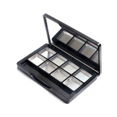 8 Grid Empty Makeup Palette Refillable Eyeshadow Lipstick Cream Container Cosmetic Organizer Storage Case Box with Brush and Mirror for Loose Powder Samples Travel