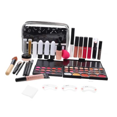 SAFIGLE Makeup Kit for Women 10-Piece Set Eyeshadow Palette Lip Gloss Blush Mascara Foundation and Eyebrow Pencil Complete Cosmetic Set for Everyday Use