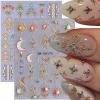 2 Sheets Embossed Star Nail Stickers Bohemian Style Nail Decals 5D Self-Adhesive Nail Design Stickers Star Moon Sun Manicure Decals for Women DIY Bohemian Style Nails Decoration Supplies view 1