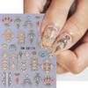 2 Sheets Embossed Star Nail Stickers Bohemian Style Nail Decals 5D Self-Adhesive Nail Design Stickers Star Moon Sun Manicure Decals for Women DIY Bohemian Style Nails Decoration Supplies view 2