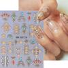 2 Sheets Embossed Star Nail Stickers Bohemian Style Nail Decals 5D Self-Adhesive Nail Design Stickers Star Moon Sun Manicure Decals for Women DIY Bohemian Style Nails Decoration Supplies view 3