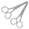 PartyKindom 2pcs Small Rounded Tip Stainless Steel Beauty Scissors for Eyebrow and Facial Hair Trimming and Grooming Tool for Women Convenient Travel view 1