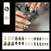 BQZQPAMZ Black Gold Fake Nails Glossy Press On Nails Medium Almond Gold Star False Nails With Glue Reusable Full Coverage Acrylic Stick On Nails for Women DIY Spring Nail Art Supplies view 2
