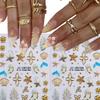 2 Sheets Shell Nail Stickers Marine Life Nail Decals for Nail Art Golden Flower Starfish Nail Decals Marine Life Design Nail Art Supplies for Women Summer Manicure Decoration view 3