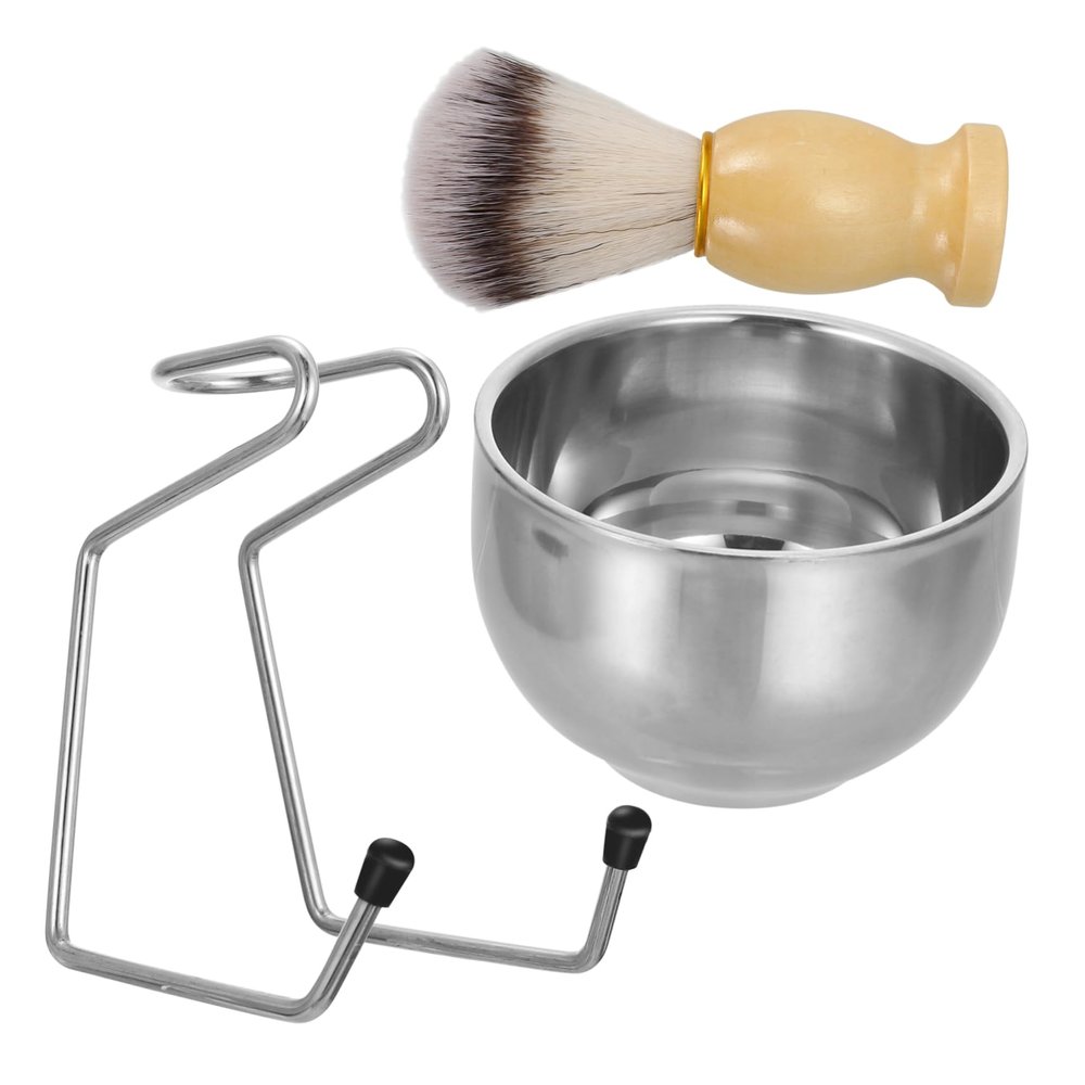 BATHVEVE Beard Brush Tool Shaving Brush Holder Stainless Steel Dish Rack Beard Accessories for Men