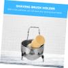 BATHVEVE Beard Brush Tool Shaving Brush Holder Stainless Steel Dish Rack Beard Accessories for Men view 4
