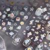 1 Sheet Marine Life Nail Stickers Embossed Fish Jellyfish Nail Decals 5D Aurora Self-Adhesive Starfish Nail Design Stickers for Women DIY Summer Glitter Manicure Decoration view 4