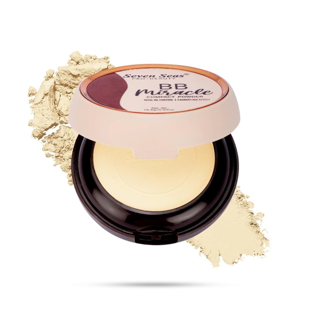 BB Miracle Co.mpact Po.wder 2 in 1 Brightness Co.mpact Po.wder | Oil Control, Lightweight Co.mpact Po.wder | compact powder for women (Skin, 19.6gm)