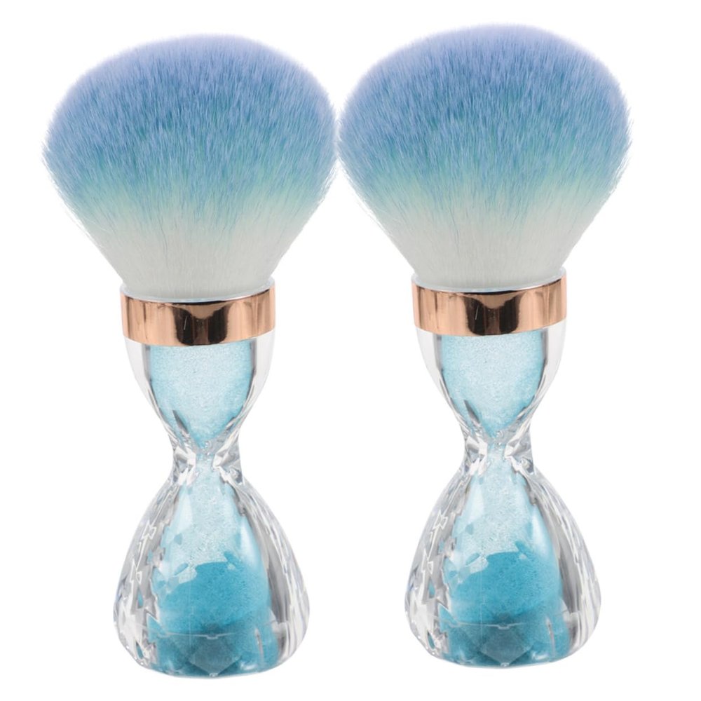 HONMEET 2pcs Beauty Tools Nail Dust Brush Makeup Brush Cleaner for Dip Powder Blush