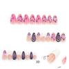 BQZQPAMZ 24Pcs Flower French Tip Press on Nails Purple Floral Medium Length Acrylic fake Nails Full Coverage Stick on Nails Artificial Fingernails for Women Spring Daily Manicure Supplies With Glue view 2