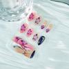 BQZQPAMZ 24Pcs Flower French Tip Press on Nails Purple Floral Medium Length Acrylic fake Nails Full Coverage Stick on Nails Artificial Fingernails for Women Spring Daily Manicure Supplies With Glue view 4
