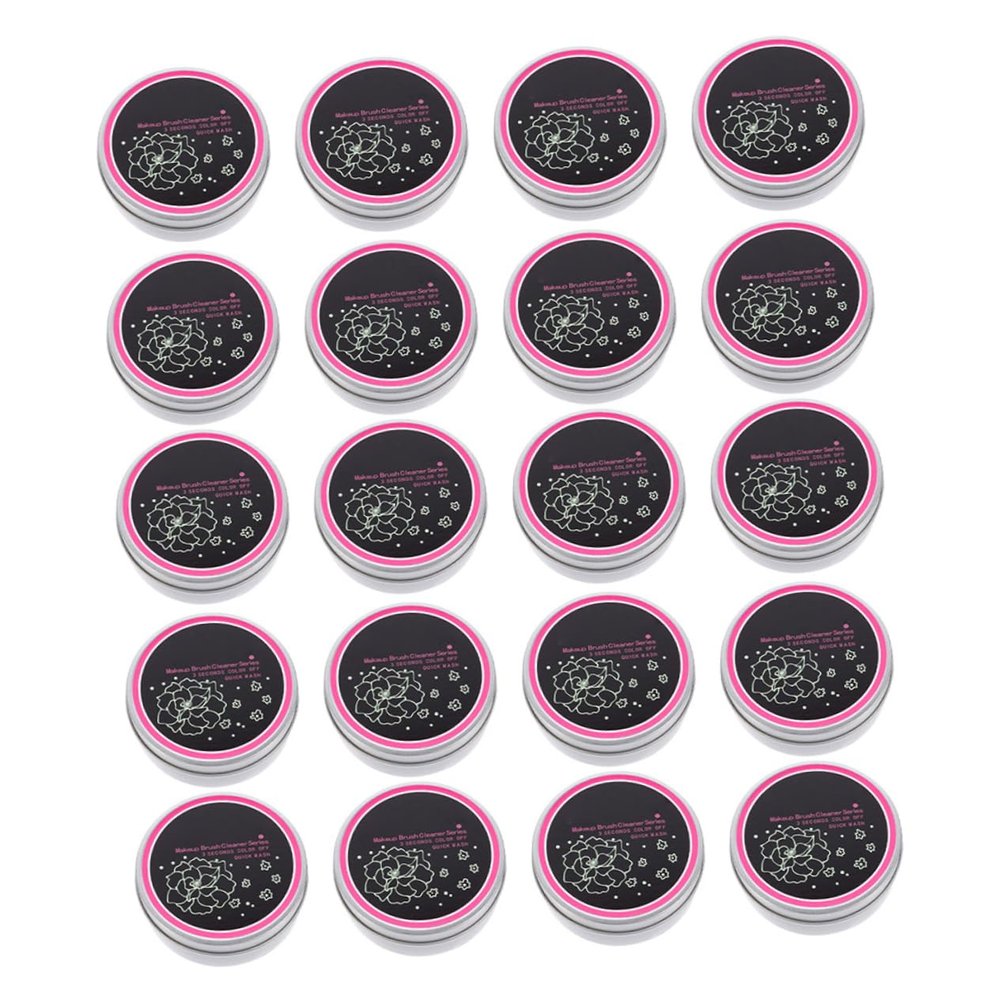 CALLARON 20pcs Makeup Brush Cleaner Sponge Travel Case Quick Removal Tool for Women for Home and Travel Use for Makeup Application