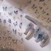 Embossed Butterfly Nail Stickers Blue Gradient Aurora Butterfly Nail Decals Spring Self-Adhesive Nail Decals Stickers for Women DIY Star Manicure Decoration Supplies view 3