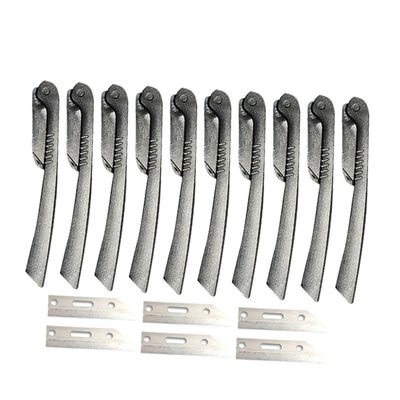 FOMIYES 1 Set Portable Stainless Steel Eyebrow Razor Kit with Replaceable Blades Foldable Eyebrow Trimmer Travel Friendly Makeup