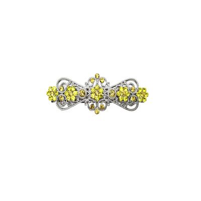 Faship Gorgeous Citine Yellow Rhinestone Crystal Small Floral Hair Barrette Clip