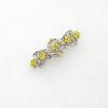 Faship Gorgeous Citine Yellow Rhinestone Crystal Small Floral Hair Barrette Clip view 3