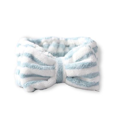 2 Pcs Spa Headband and,Stripes Face Washing Headband Set for Yoga Washing Face Makeup (Blue)
