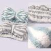2 Pcs Spa Headband and,Stripes Face Washing Headband Set for Yoga Washing Face Makeup (Blue) view 4