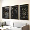 Canvas Painting 3 Pieces Ear Pie-rcing Chart Facial Pie-rcing Posters Prints Pier-cing Aftercare Body Pie-rcer Wall Art Pictures for Pie-rcing Salon Decor with Wooden Inner Frame view 1