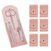 6 Sets Pack Travel Manicure Set Professional Nail Clipper Kit-5 Pieces Stainless Steel Manicure Kit, Women Men Grooming kit With Nail Care Tools Beauty Scissors Tweezers (Silver Pink) view 1